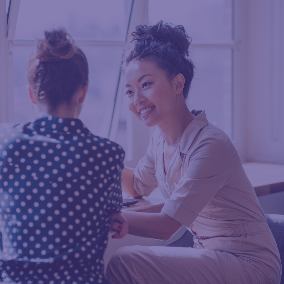 two women talking